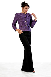 Merita Jacket — Plum Cotton Tweed