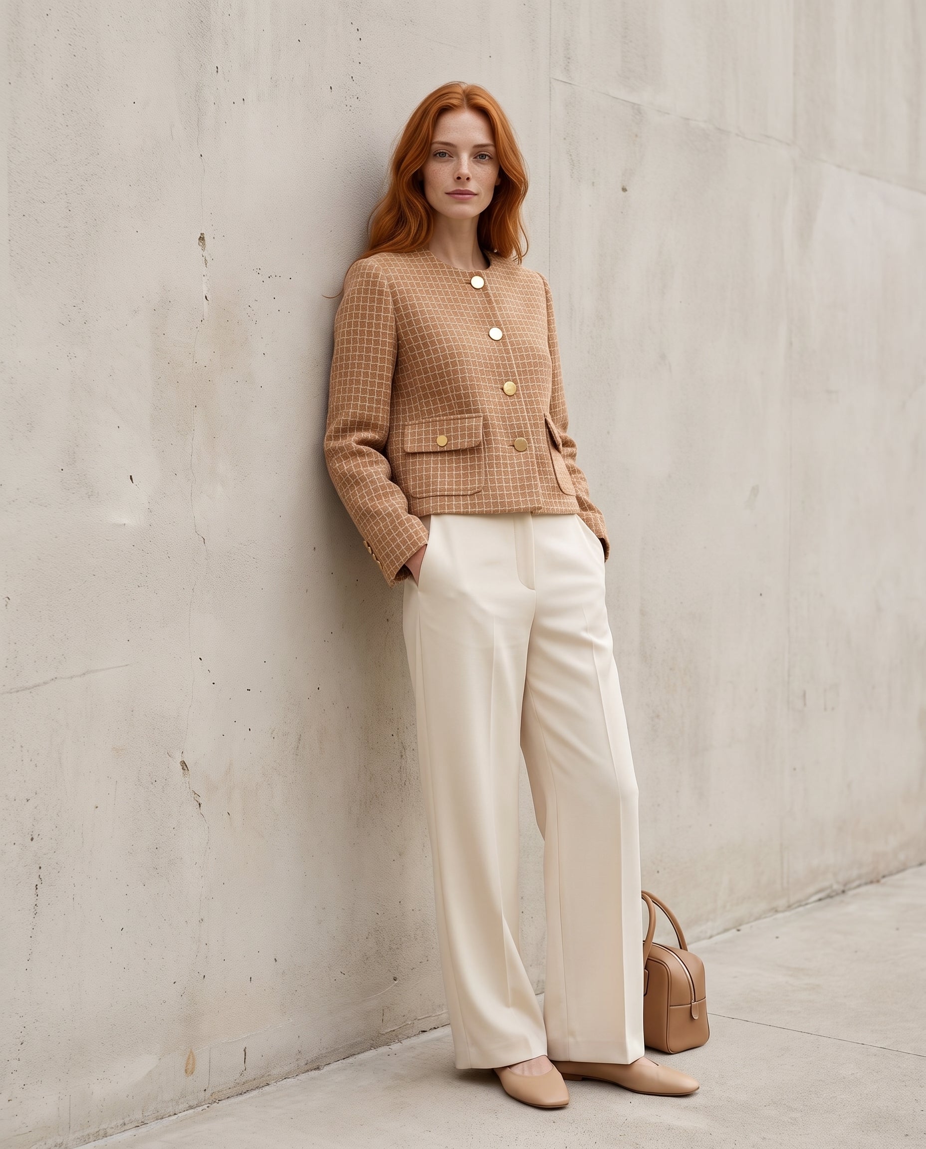Tailored set, jacket and skirt.