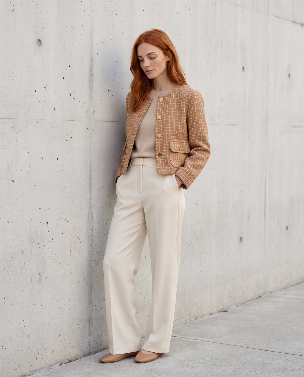 Tailored set, jacket and skirt.