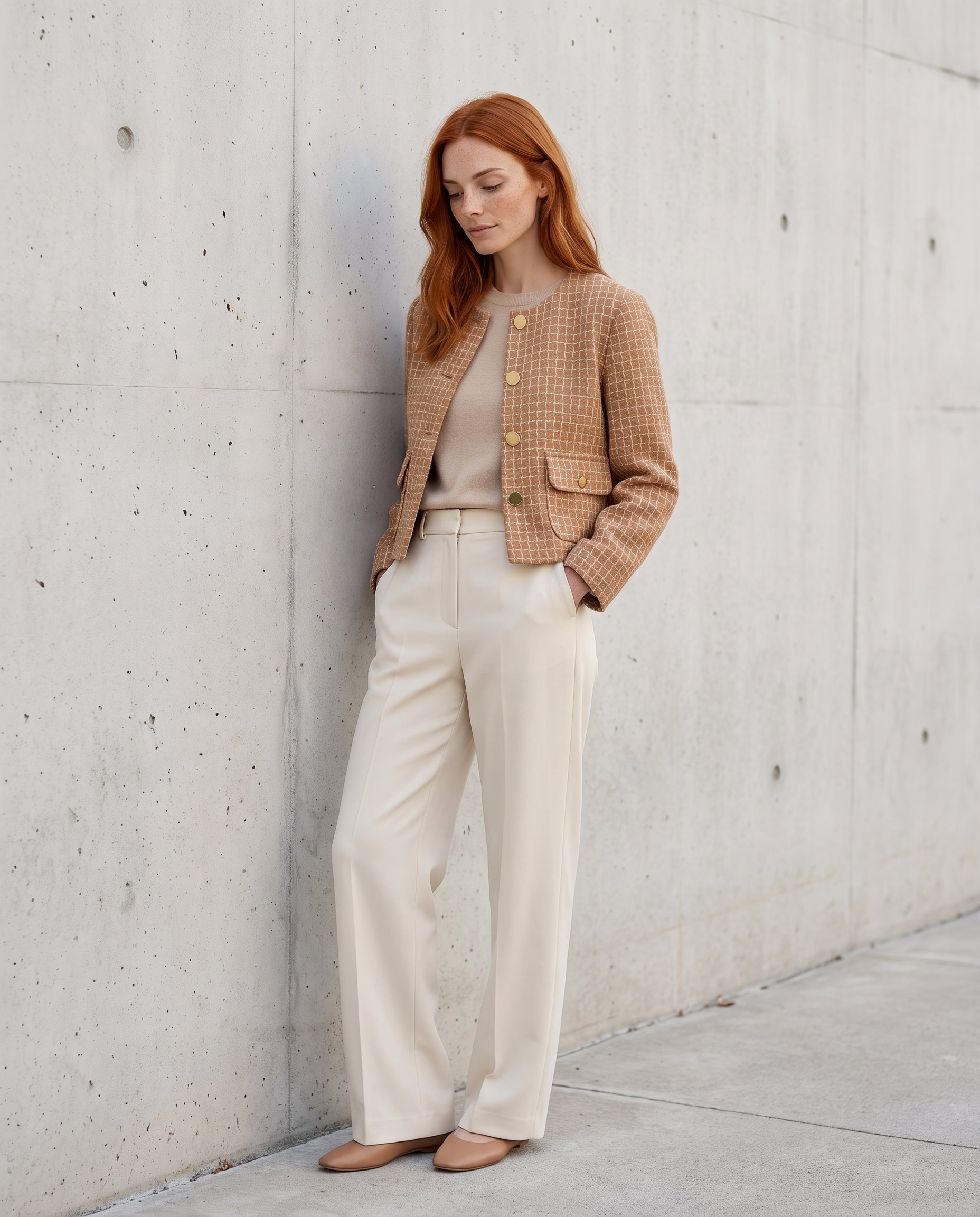 Tailored set, jacket and skirt.